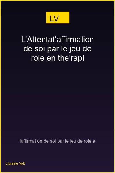 L'Attentat'affirmation de soi par le jeu de role en the'rapie comportementale et cognitiv
