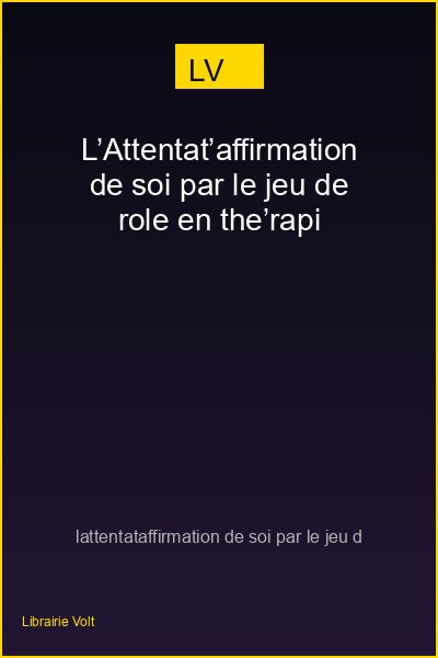 L'Attentat'affirmation de soi par le jeu de role en the'rapie comportementale et cognitiv